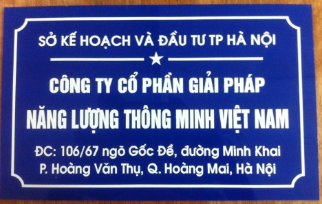 biển tên công ty chất liệu inox,mica giá rẻ tại
