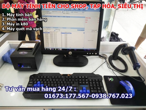 Máy tính tiền cho shop trọn bộ tại Hà Tĩnh, Nghệ An