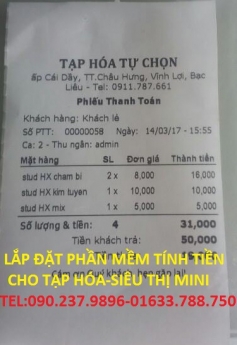Máy tính tiền cho tiệm tạp hóa tại bến lức long an