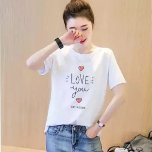Áo thun nữ in chữ love you vải dày mịn