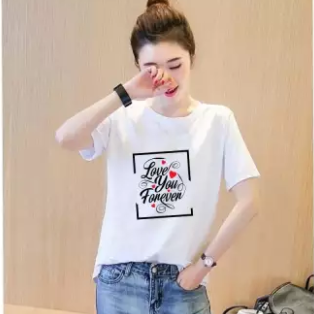 Áo thun nữ in chữ love you forever vải dày mịn