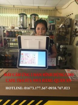 Lắp tận nơi máy tính tiền cảm ứng cho quán trà sữa tại Long An