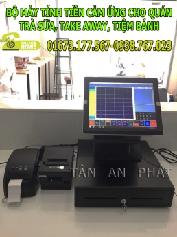 Bán máy tính tiền cảm ứng nguyên khối cho quán trà sữa tại Hà Nội