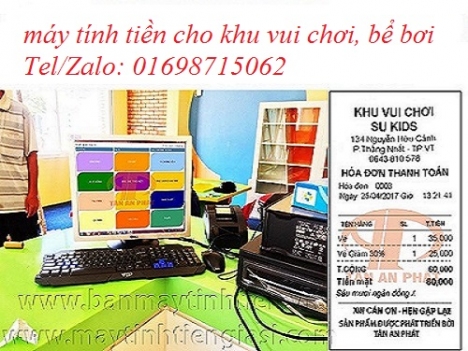 Lắp đặt máy tính tiền cho bể bơi, khu vui chơi cho trẻ em tại Kiên Giang 
