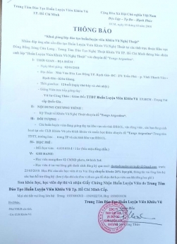 THÔNG BÁO KHAI GIẢNG LỚP HUẤN LUYỆN VIÊN “TANGO ARGENTINA” TẠI KIÊN GIANG