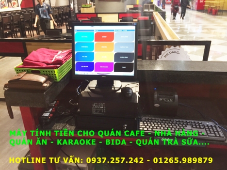 Bán trọn bộ máy bán hàng tính tiền cho quán cafe tại Cần Thơ, Sóc Trăng