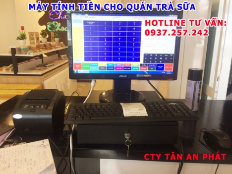 Bán máy tính tiền trọn bộ cho quán trà sữa tại Cần Thơ, Kiên Giang