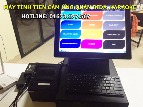 Máy tính tiền cảm ứng tích hợp CPU dùng cho nhà hàng-karaoke