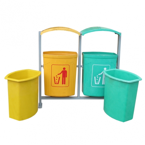 Bán thùng rác treo đơn, thùng rác treo đôi dùng cố định nhiều màu