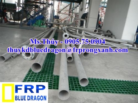 Bán tấm lót sàn ô lưới frp grating kháng hóa chất, cách điện, chống cháy lan