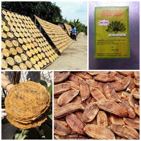 chuoi ep kho tu nhien , chuoi hong nha lam tai Ben tre