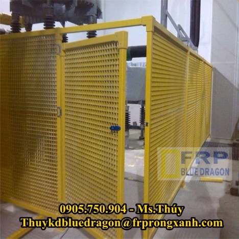 Bán tấm lót sàn ô lưới frp grating kháng hóa chất, cách điện, chống cháy lan