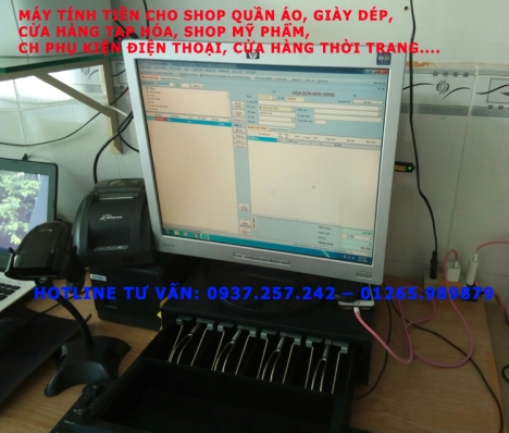 Lắp đặt máy trọn bộ máy bán hàng tính tiền cho shop, tạp hóa tại Hà Nội