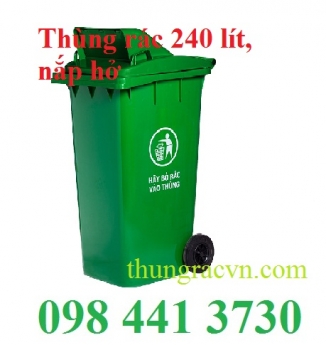 Thùng rác nhựa 120 lít 240 lít nắp hở giá khuyến mãi LH: 098.441.3730 Ms Linh