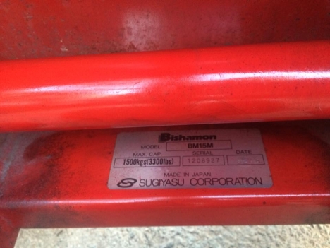Lô xe nâng tay cũ Bishamon - Nhật tải trọng 1500kg