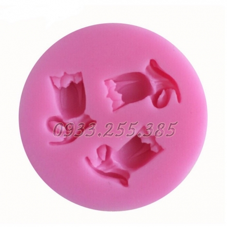 Khuôn rau câu Silicon 3 Hoa Tulip – Mã số 3 - T12