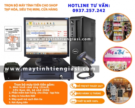 Lắp đặt máy tính tiền cảm ứng trọn bộ giá rẻ cho shop mỹ phẩm, phụ kiện tại Hà Nội