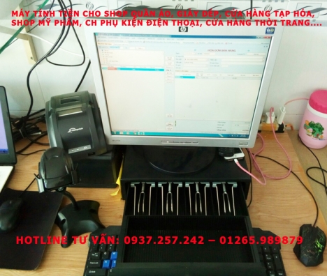 Lắp đặt máy trọn bộ máy bán hàng tính tiền cho shop mỹ phẩm, phụ kiện tại Hà Nội
