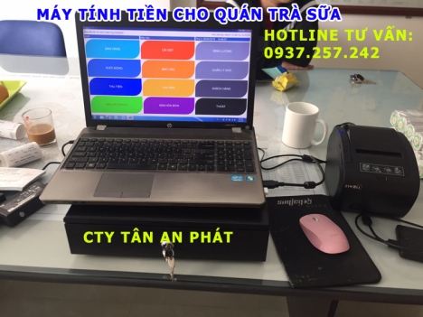 Lắp đặt máy tính tiền trọn bộ cho quán trà sữa tại Đồng Nai, Bình Dương