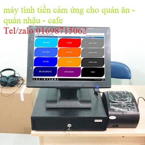 Lắp đặt máy tính tiền cảm ứng giá rẻ cho nhà hàng, quán nhậu tại cà mau, kiên giang 