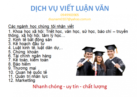 DỊCH VỤ VIẾT LUẬN VĂN, ASSIGNMENT, ESSAY, THESIS