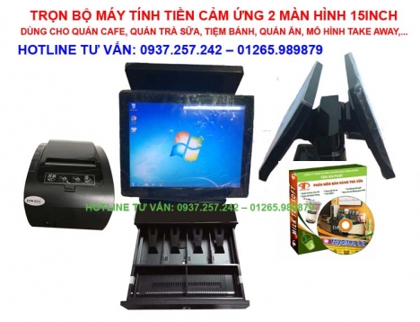 Trọn bộ máy bán hàng cảm ứng 2 màn hình Chip Intel tại Hà Nội
