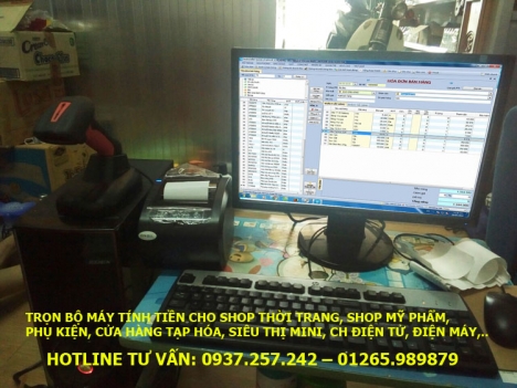 Trọn bộ máy tính tiền cho shop thời trang, shop mỹ phẩm tại Cần Thơ