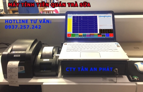 Lắp đặt máy tính tiền trọn bộ giá rẻ cho quán trà sữa tại Rạch Giá, Hà Tiên