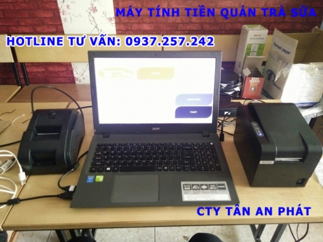 Lắp đặt máy tính tiền trọn bộ giá rẻ cho quán trà sữa tại Rạch Giá, Hà Tiên