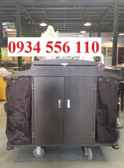 Xe đẩy dọn phòng khách sạn, xe đẩy dọn vệ sinh khách sạn chất lượng