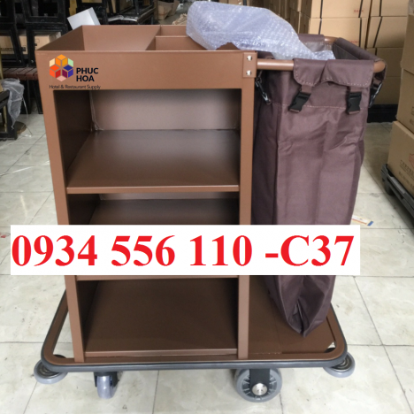 Xe đẩy dọn phòng khách sạn, xe đẩy dọn vệ sinh khách sạn chất lượng