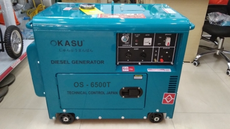 Máy phát điện 5kva chạy dầu Okasu OS-6500T (đề nổ) giá tốt nhất