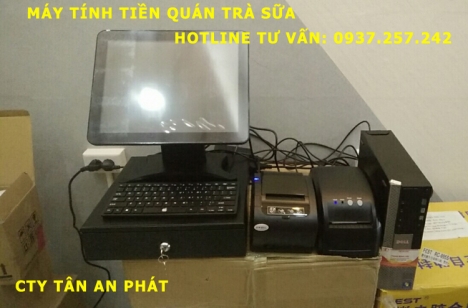Bán trọn bộ máy bán hàng cảm ứng cho quán trà sữa tại An Giang, Đồng Tháp, Cần Thơ
