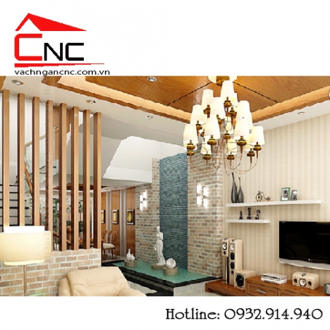 Những thiết kế lam gỗ phòng khách, cầu thang cnc đẹp