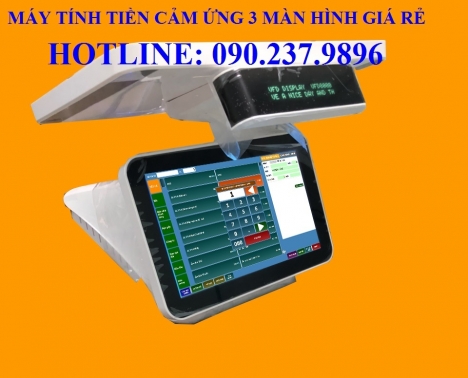 Lắp đặt máy tính tiền pos 2 màn hình cho quán cafe 0902379896