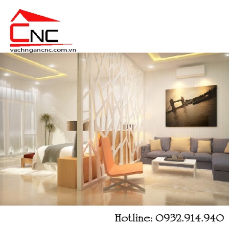 Vách ngăn phòng ngủ và vách phòng khách cnc đẹp