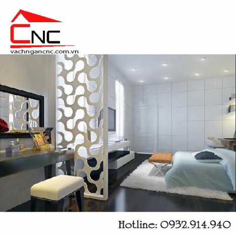 Vách ngăn phòng ngủ và vách phòng khách cnc đẹp