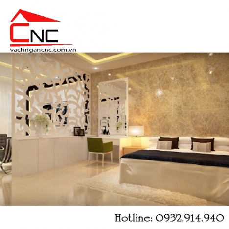 Vách ngăn phòng ngủ và vách phòng khách cnc đẹp
