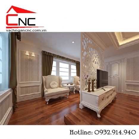 Vách ngăn phòng ngủ và vách phòng khách cnc đẹp