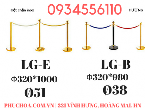 Cột chắn inox, cột chắn bằng inox có sẵn tại Hà nội