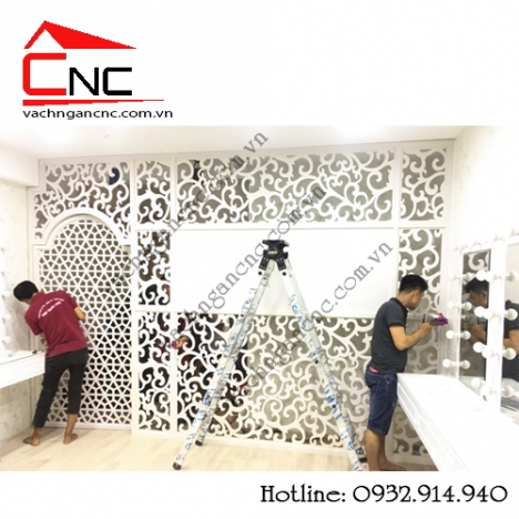 Cuốn hút với mẫu vách ngăn hoa văn cắt cnc bằng gỗ công nghiệp