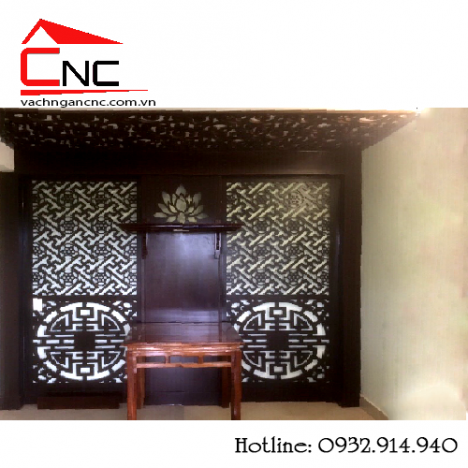 Những mẫu vách ngăn phòng khách và bàn thờ cắt cnc