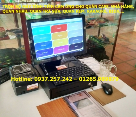 Trọn bộ máy tính tiền cảm ứng cho quán cafe, nhà hàng tại Đà Nẵng, Hà Tĩnh
