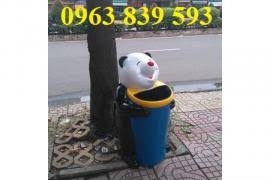 Thùng rác Composite hình thú để trường học, thùng rác hình gấu chất lượng