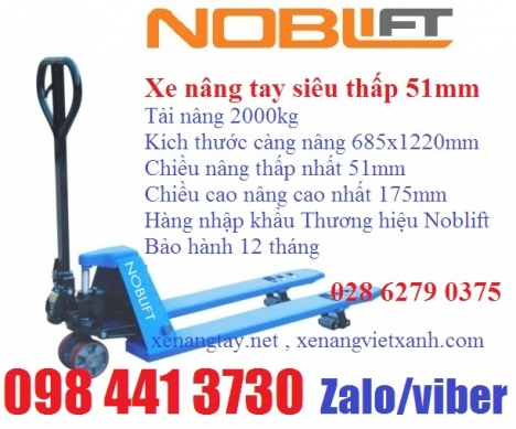 Xe nâng tay siêu thấp 51mm 1500kg Eoslift Đức