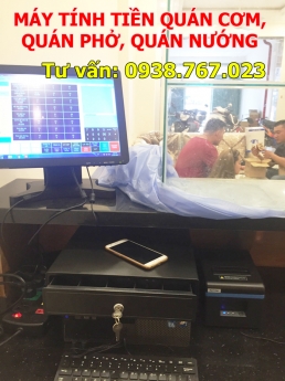 Bán máy cảm ứng, phần mềm tính tiền quán cơm, quán phở tại Quận 5, Quận 6, Quận 8