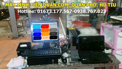 Bán máy cảm ứng, phần mềm tính tiền quán cơm, quán phở tại Quận 5, Quận 6, Quận 8