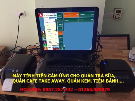 Phần mềm tính tiền, máy in tem dán ly cho quán trà sữa, quán cafe, fast food