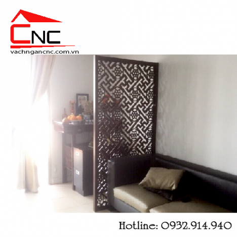 Mẫu vách ngăn bàn thờ giữa phòng khách cắt cnc đẹp độc lạ