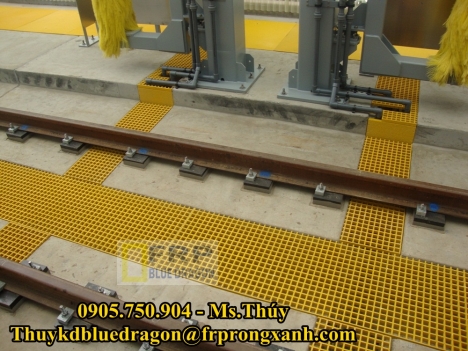 Bán tấm sàn thủy tinh frp grating, sàn thao tác xây dựng công nghiệp, sàn kháng hóa chất